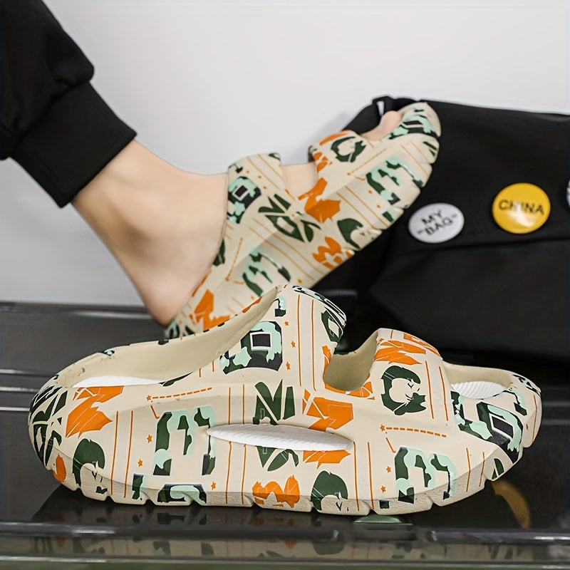 Men's Camo Platform Slides Anti-Skid Slippers