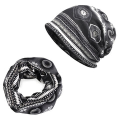 Men's Knit Turban Hat with Scarf Wrap