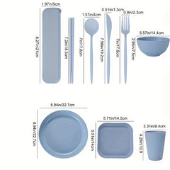 36pcs Outdoor Camping Tableware Set Lightweight Reusable Cutlery Set