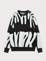 Men's Geometric Cable Sweater High Stretch Pullover