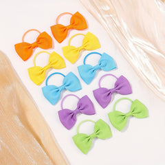 20pcs Toddler Girls Bowknot Hair Rope Solid Rubber Band Hair Accessories