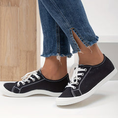 Women's Classic Canvas Shoes Casual Lace Up Low Top Shoes Lightweight