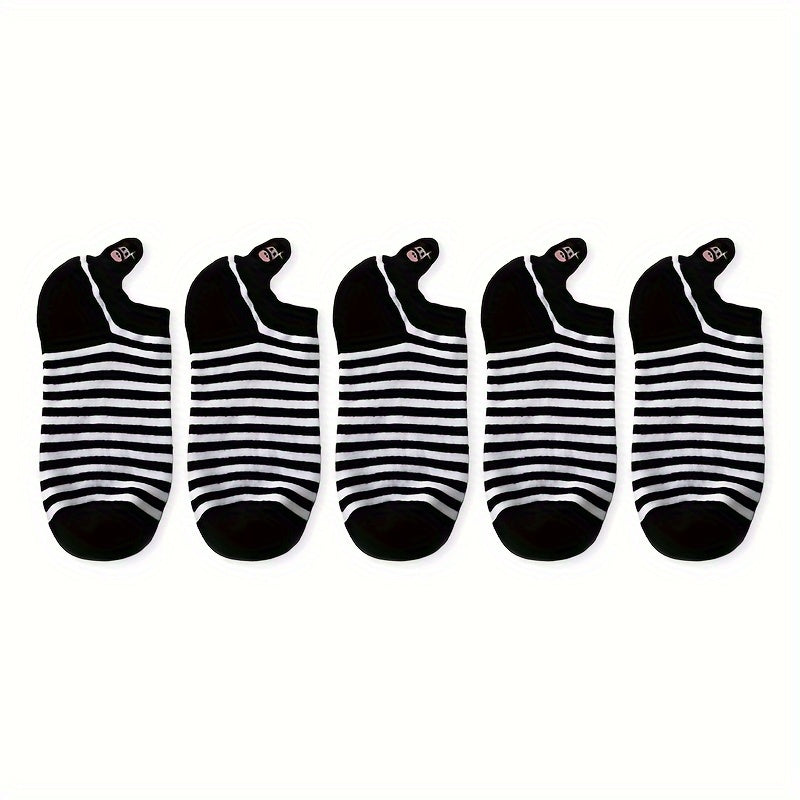 10 Pairs Cartoon Cow Print Low Cut Socks Women's Stockings
