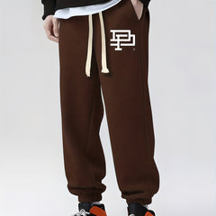 Geometric Pattern Drawstring Sweatpants Loose Fit Joggers For Men Spring Autumn