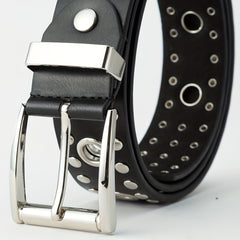 Men's Western Full Body Jack Dress Belt Casual Studded Buckle PU Belt
