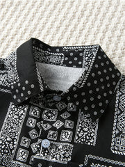 Boys Flower Pattern Shirt Short Sleeves Button Casual Spring Summer Kids Clothes