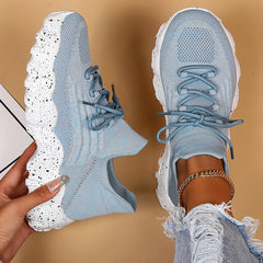 Women's Chunky Sneakers Lace Up Running Shoes
