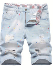 Distressed Denim Shorts Men s Street Style Summer Wear