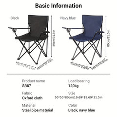 Portable Camping Folding Chair for Fishing Beach Outdoor Use