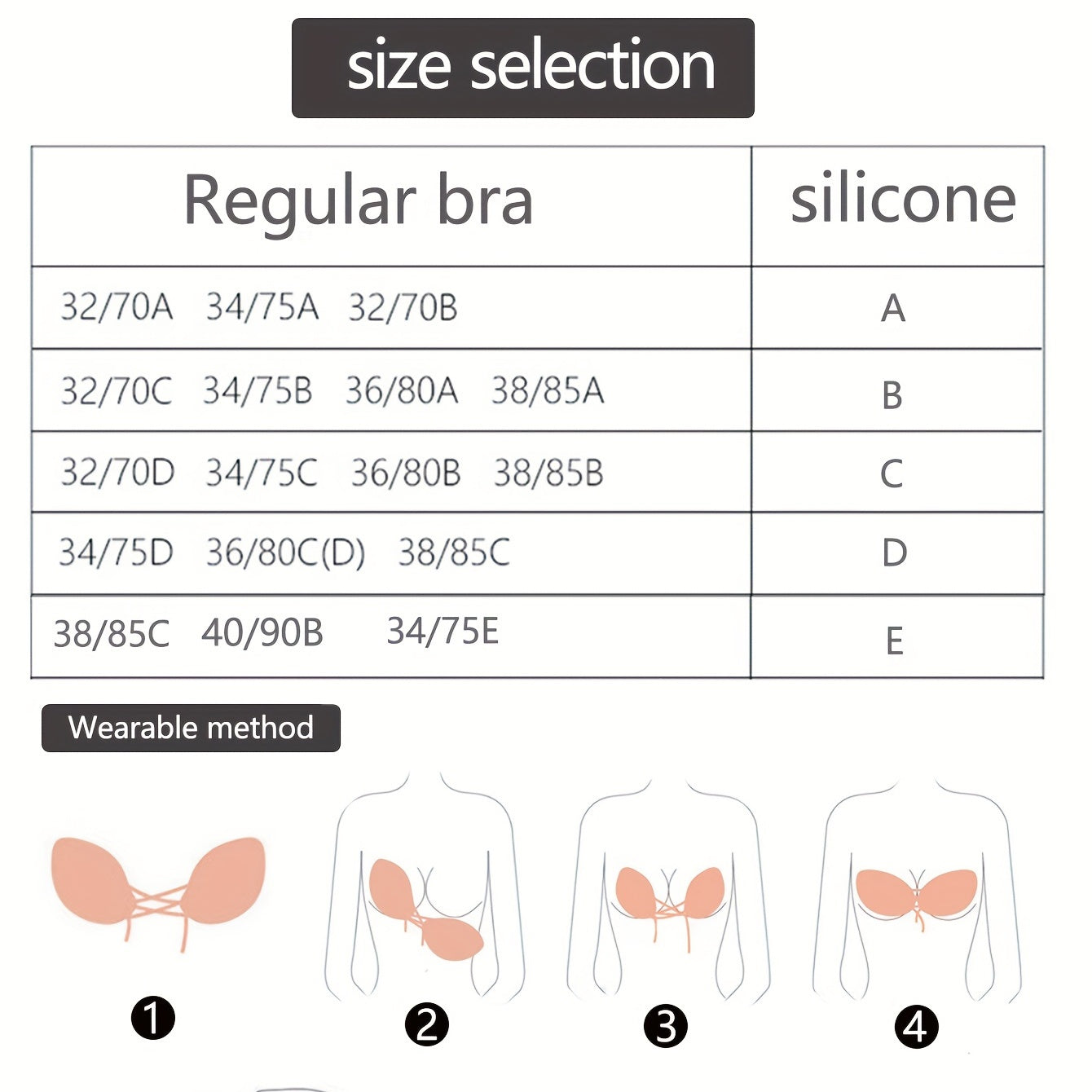 Adhesive Backless Push Up Invisible Bra Plus Size