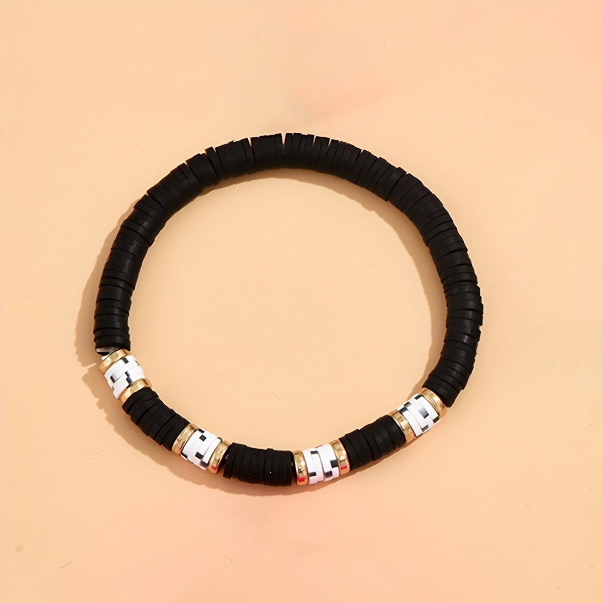 6 Pcs Soft Pottery Beaded Bracelet Set for Summer Beach