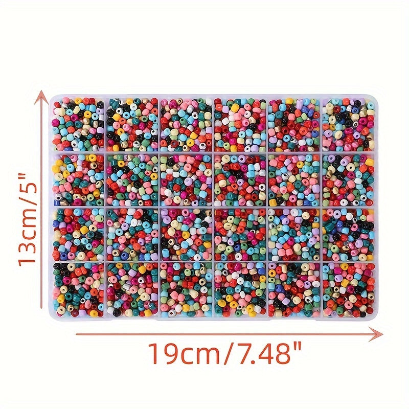 5000pcs 24 Colors Glass Rice Letter Bead Set Handcraft DIY