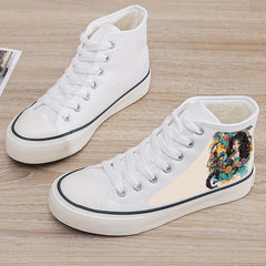 Anime Girl Print Plush Lined Thermal Chunky Canvas Sneakers