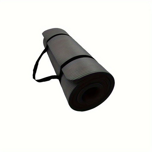 10mm Non-slip Yoga Mat Soft Solid Fitness Mat With Strap 72in 24in 0 4in