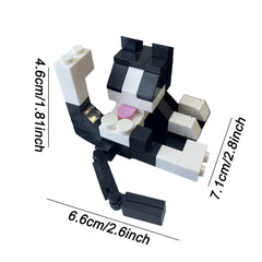 Cow Cat Building Blocks DIY Mini Pet Figurine Creative Desktop Decoration