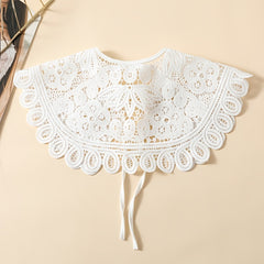 Milk Embroidered Shawl Large Lace Collar Women Accessory