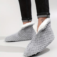 Men's Plush Cozy House Slippers Anti-slip Winter Indoor Shoes