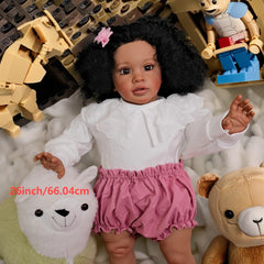 Realistic 66cm Doll with Long Curly Hair & Lace Outfit Collectible Doll