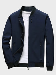 Men's Casual Zipper Pockets Zip Up Jacket