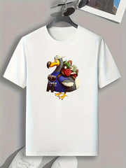 Goose Print Men's Graphic T-shirt for Summer