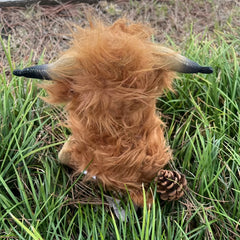 Highland Cow Plush Toy Soft Brown Stuffed Animal with Realistic Eyes