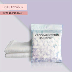 Disposable Large Bath Towels Biodegradable Cotton Quick Dry Washcloth Set