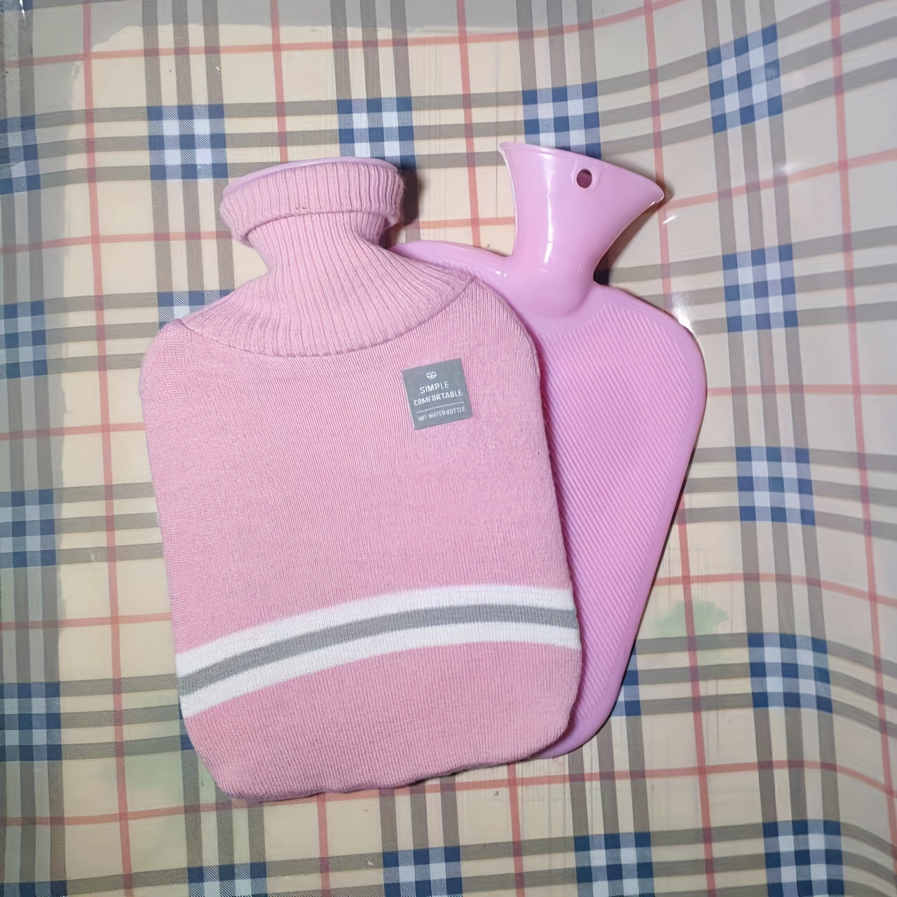 2000ML Warm Water Bag Hot Water Bag Flannelette Portable Belly Warmer
