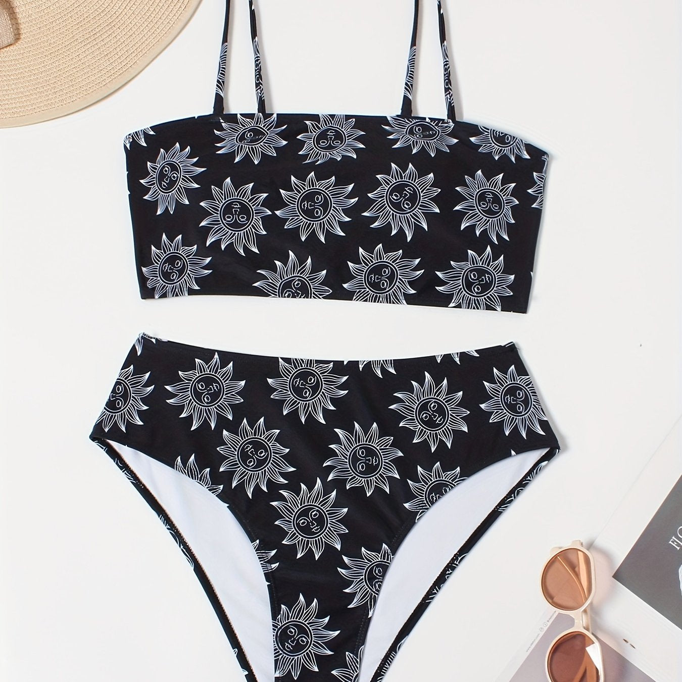 Sun Print High Stretch Cami Top & Panty Swimsuit Set