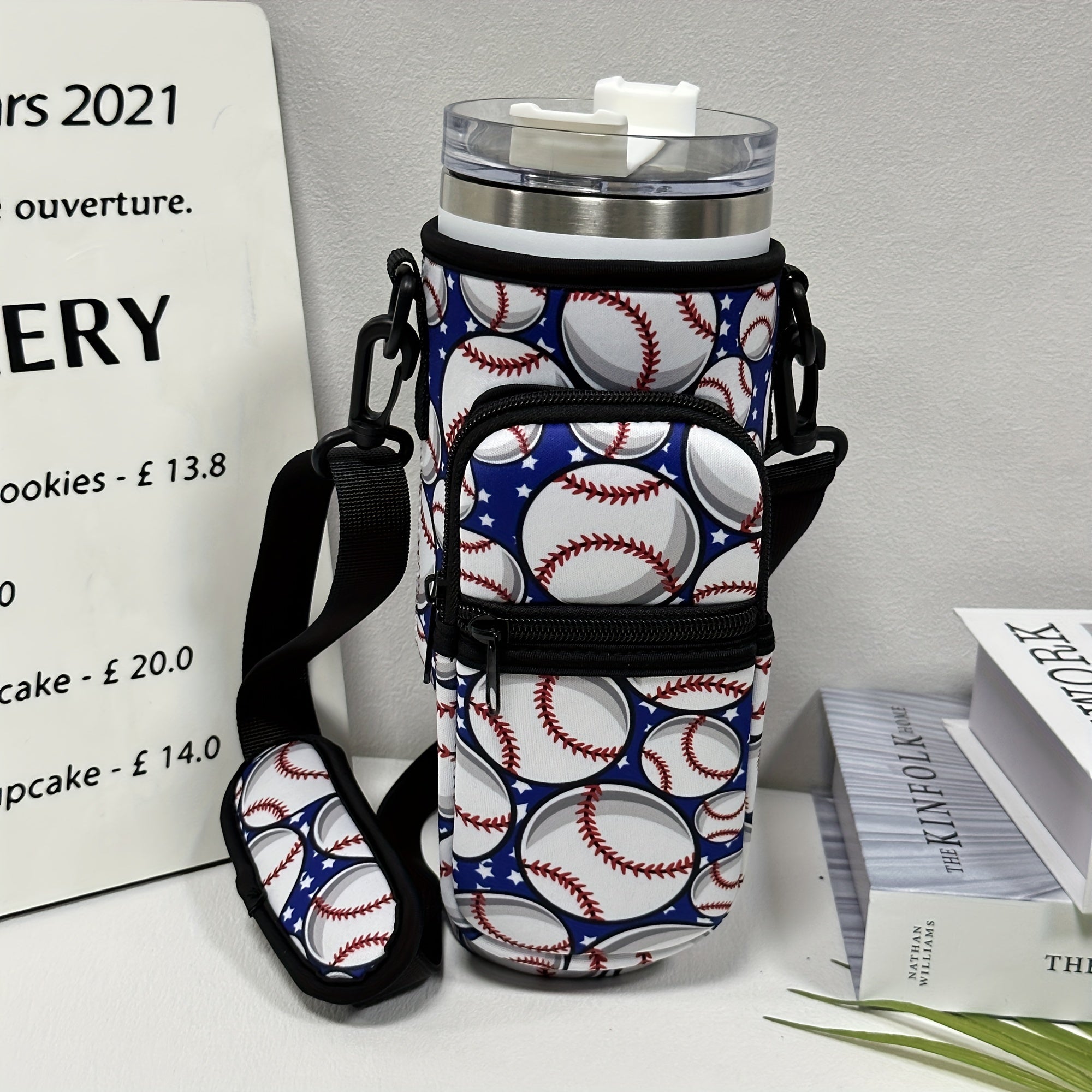 Colorful Insulated Sleeve for 40oz Cup w/ Pocket - Pattern Printed Holder