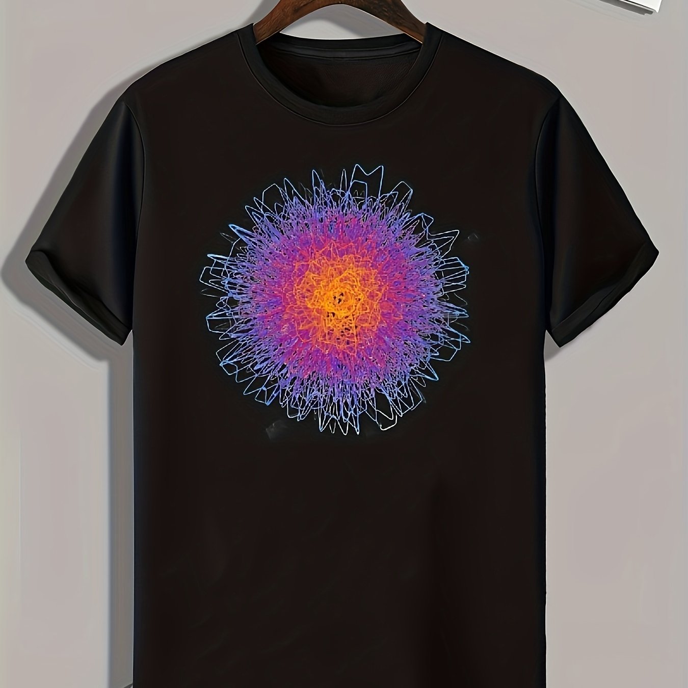 Pattern Print Men's Graphic T shirt for Summer