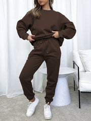 Solid Sweatshirt & Jogger Set