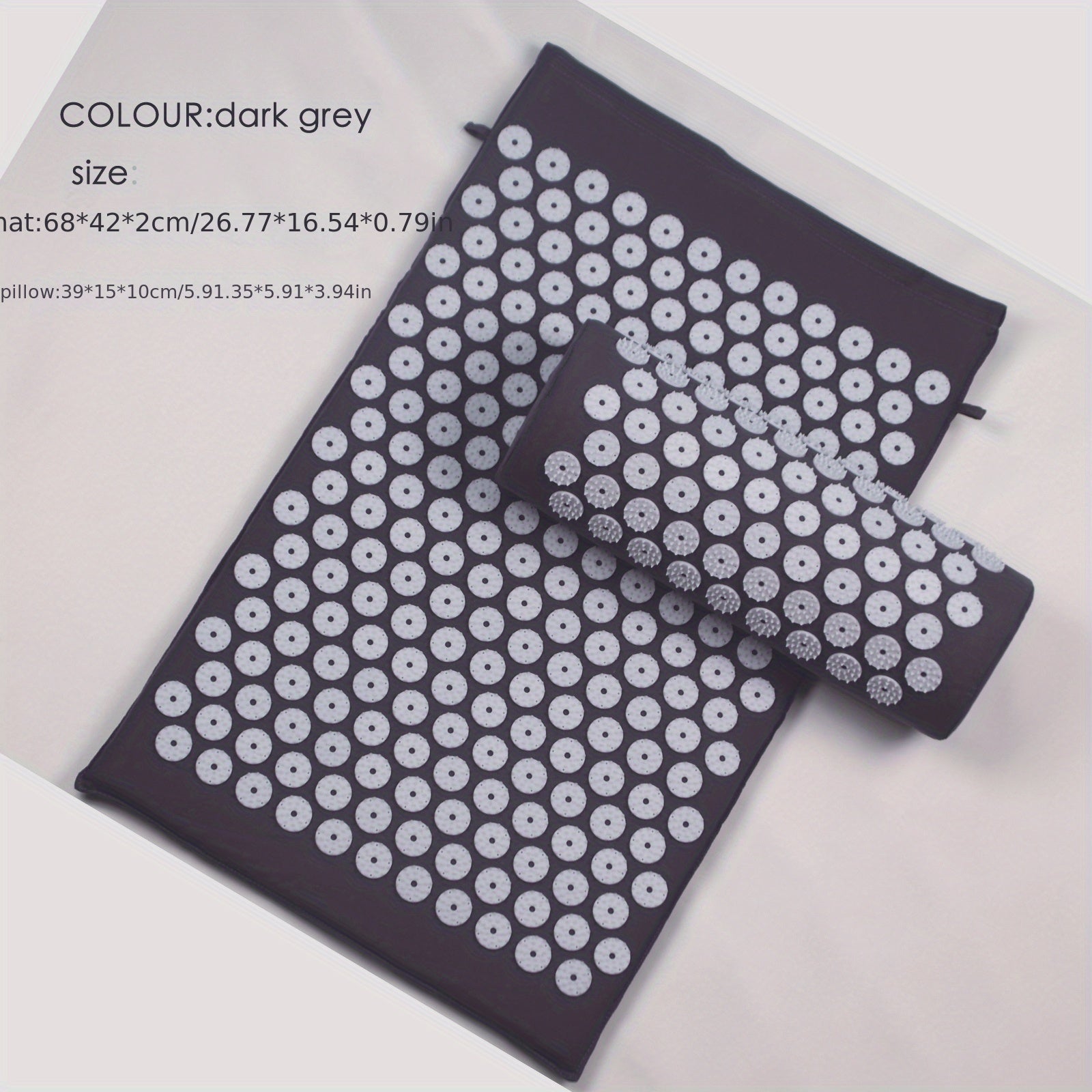 3pcs Dark Grey Yoga Mat Acupressure Pillow Bag