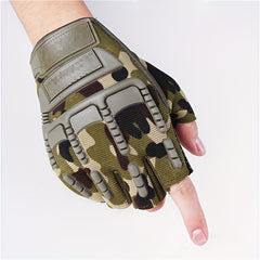 Outdoor Tactical Half Finger Gloves - Cycling Fitness Mountaineering Combat