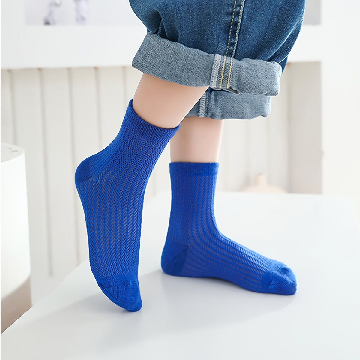 Kids Candy Socks - Thin Mesh Breathable Crew Socks - Summer Children's Socks