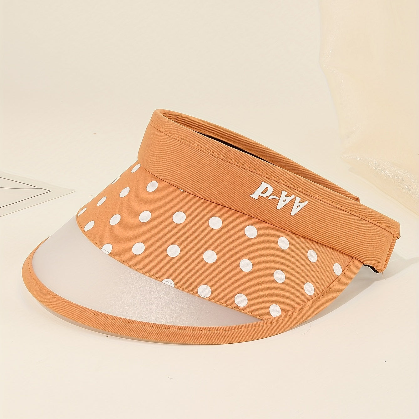 Yellow Dotted Visor Hat UV Protection Wide Brim Sun Hat