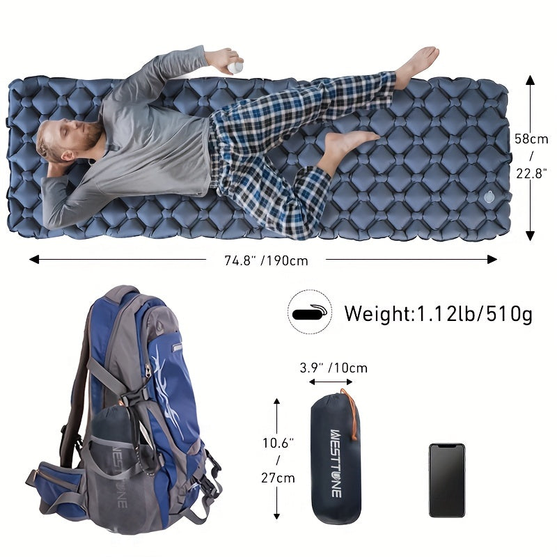 WESTTUNE Outdoor Sleeping Pad Camping Inflatable Mattress With Pillows