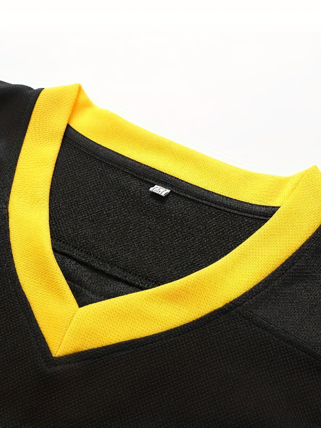 Men's Boston Ice Hockey Jersey Vintage Stripe V Neck Long Sleeve