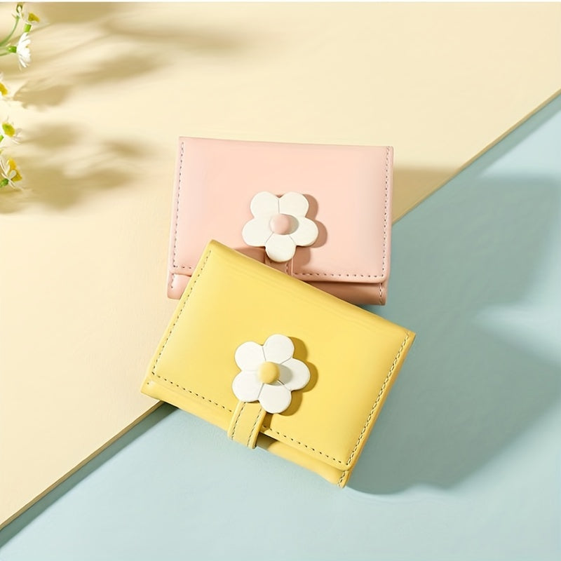 Kids Cartoon Flower Wallet Colorful Short Coin Purse
