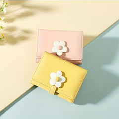 Kids Cartoon Flower Wallet Colorful Short Coin Purse