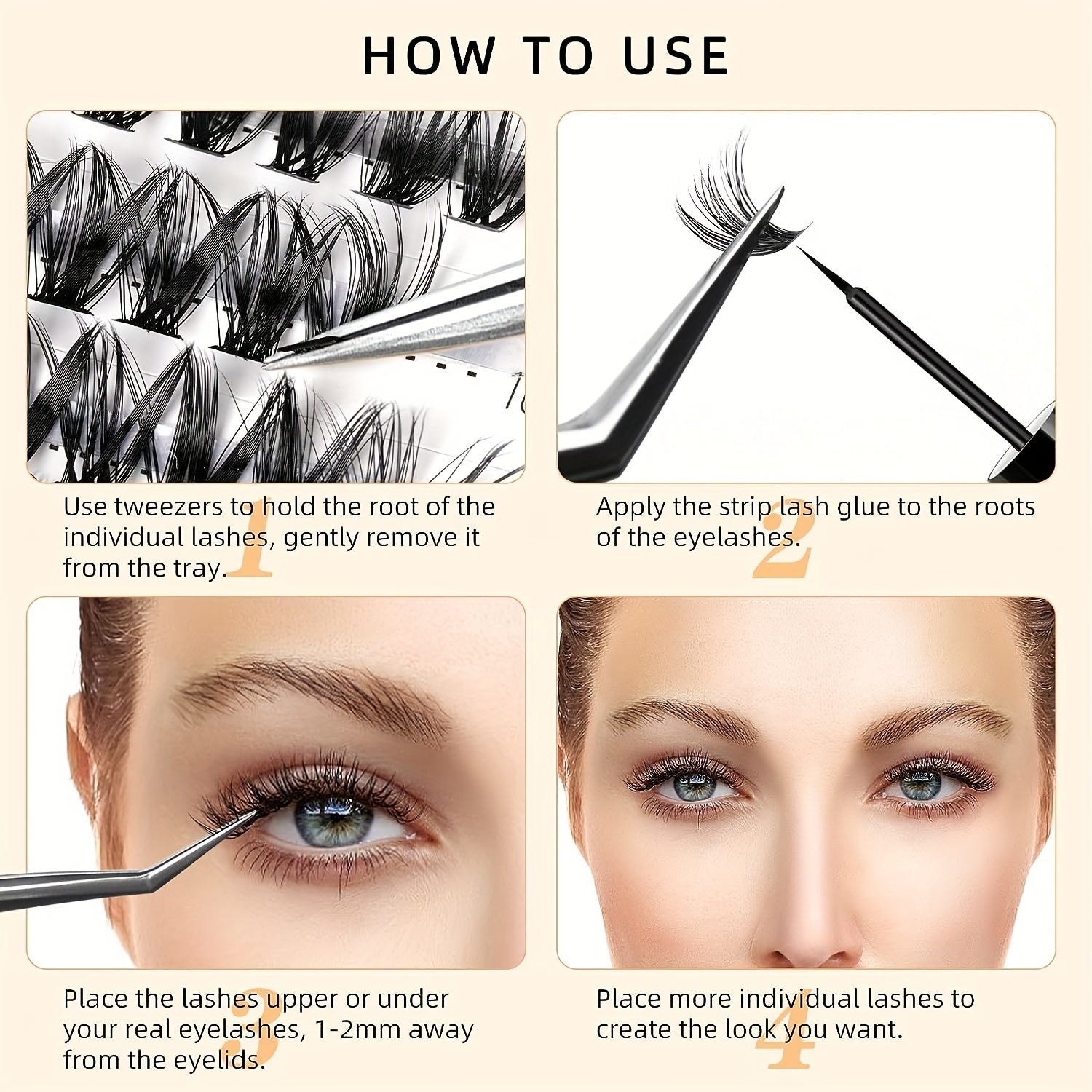 False Eyelashes 280 Pcs Waterproof Extensions Wedding