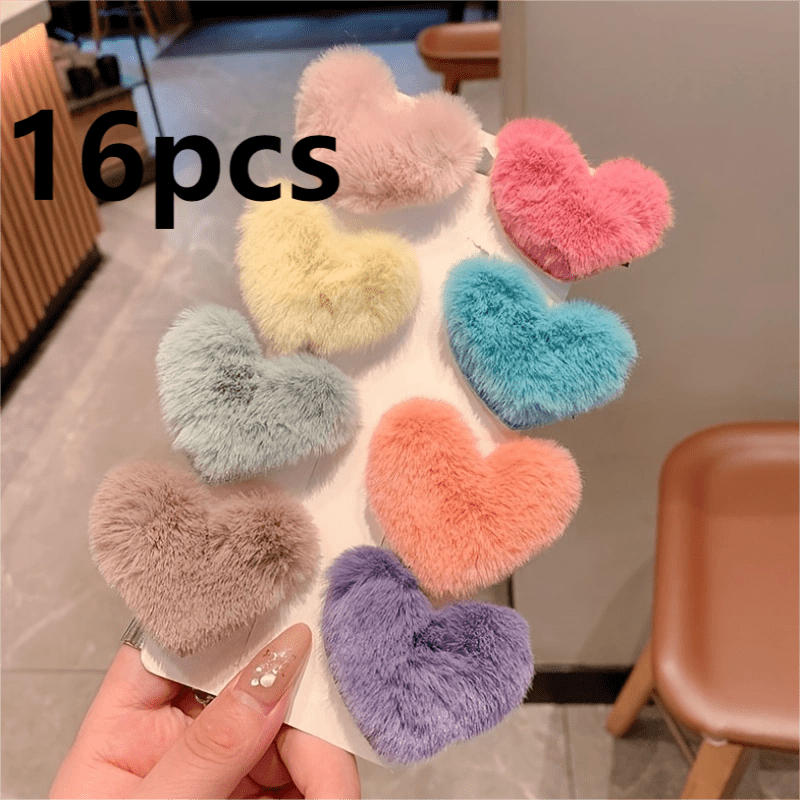 8pcs Sweet Love Hair Clips Girls Side Clip Hair Accessories
