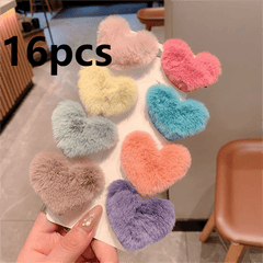 8pcs Sweet Love Hair Clips Girls Side Clip Hair Accessories