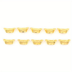 10pcs Chinese Golden Ingot Lucky Yuanbao Decor For Fortune