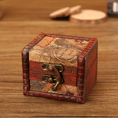 Retro Wooden Box Hand Jewelry Box Small Storage Box Treasure Box Vintage