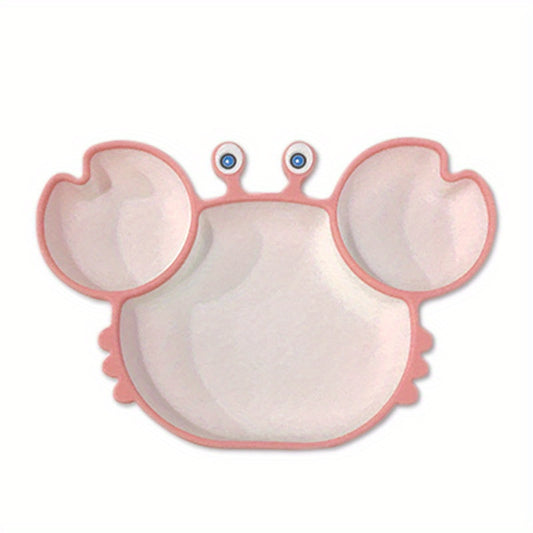 Silicone Divided Bowl Cartoon Crab Anti-fall Food Supplement for Baby