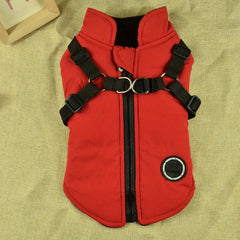 Cozy Padded Dog Vest w/ Harness for Outdoor Adventures