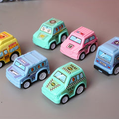 6 Mini Pull Back Cars Set Fire Truck Engineering Car Model Random