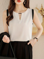 Colorblock Tank Top Crew Neck Sleeveless