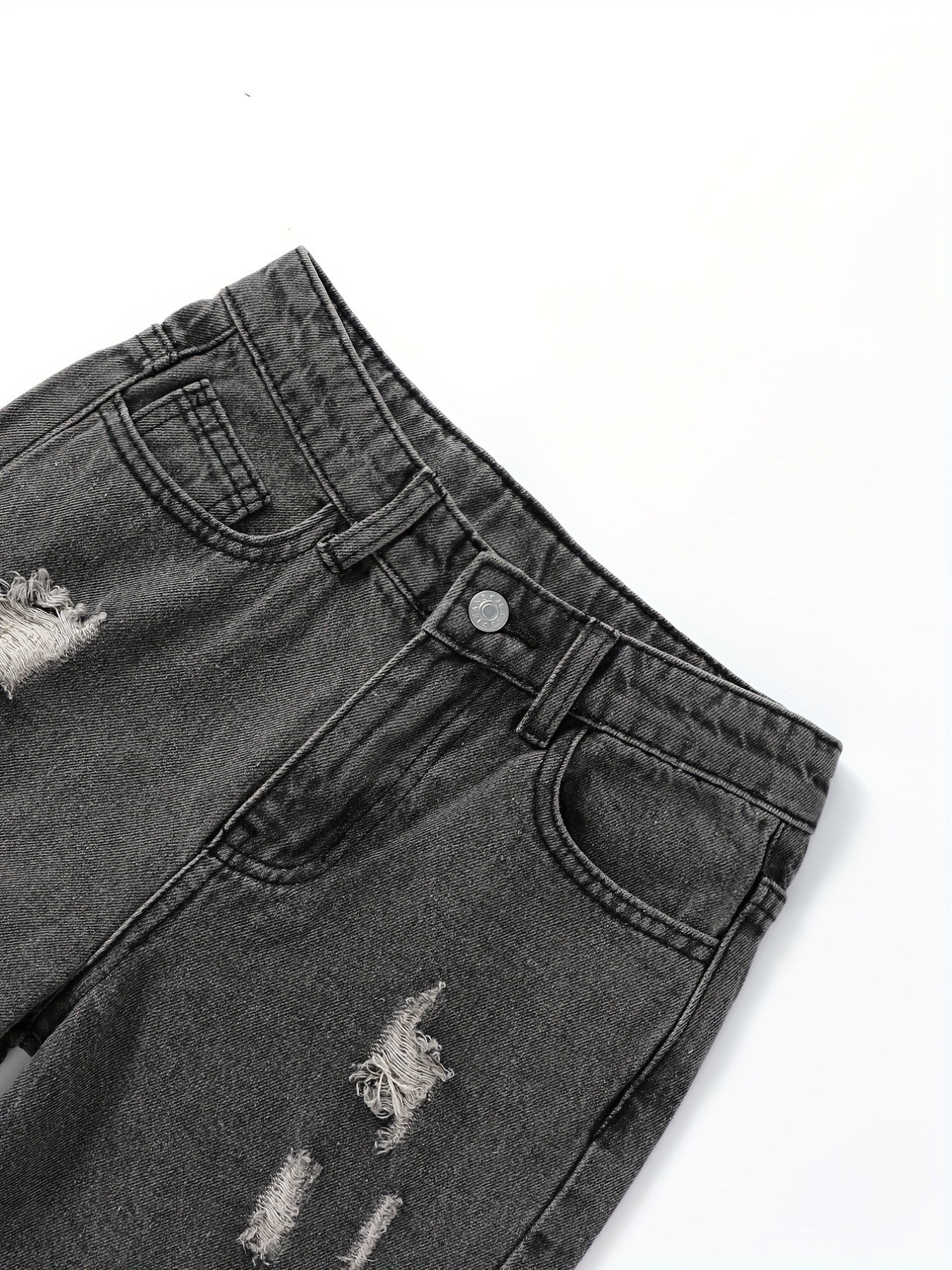 Girls Ripped Jeans Casual Pocket Denim Pants Kids Spring Summer Clothes