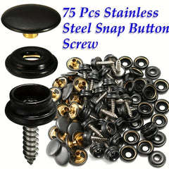 25 Sets 15mm Stainless Steel Screws Copper Buckle Waterproof Cloth Boat Cover